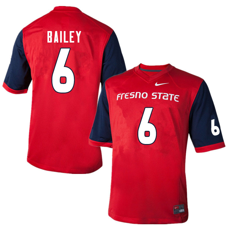 Men #6 Levelle Bailey Fresno State Bulldogs College Football Jerseys Sale-Red